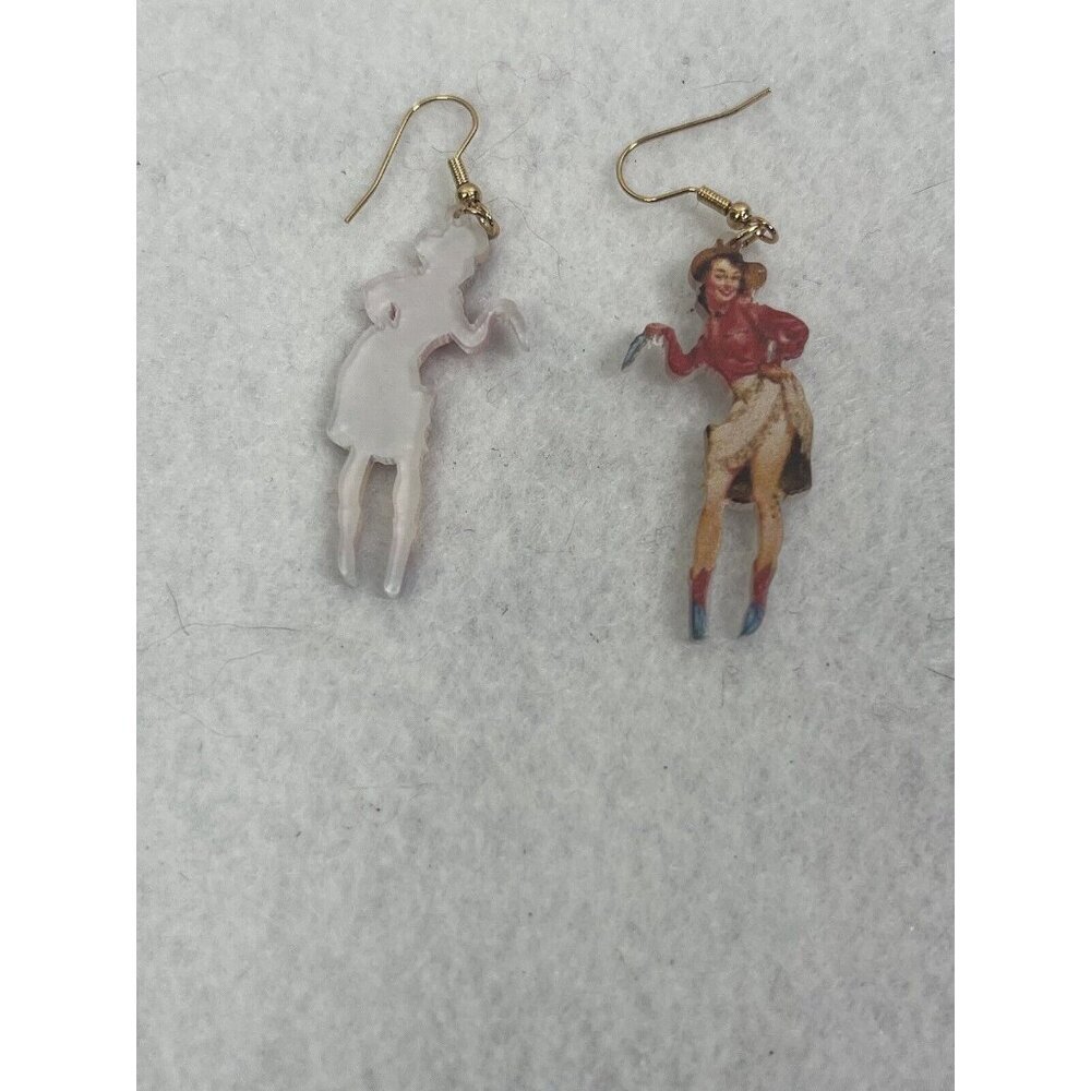 1 Pair‎ Retro Cowgirl Rodeo Earrings Western Earrings - Picture 4 of 4